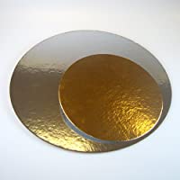 20 x Bases de cartón Plata-Oro (16cm Redondas)